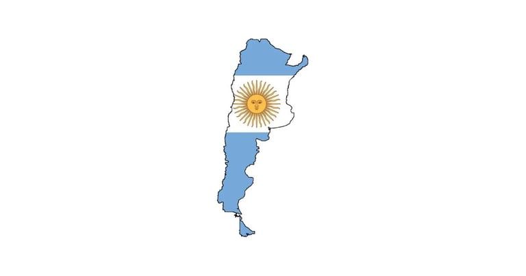 Argentina Flag Map.