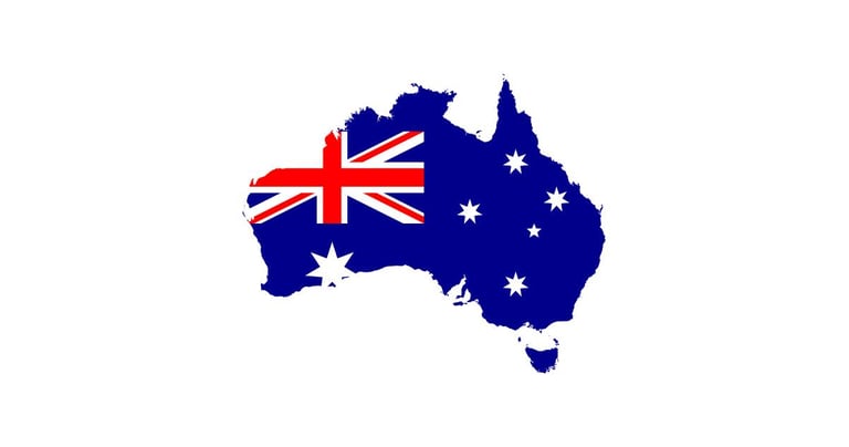 Australia Flag Map.