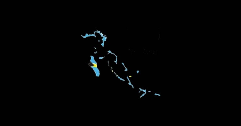 The Bahamas Flag Map.