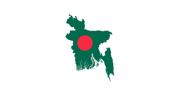 Bangladesh Flag Map.