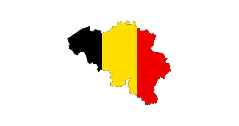 Belgium Flag Map.