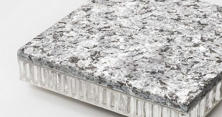 Natural stone panel with honeycomb backing