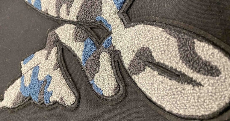 chenille embroidery, towel embroidery