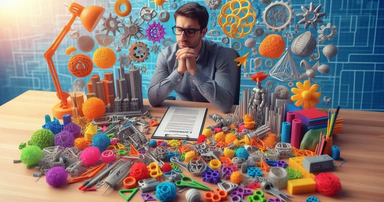 WIKXY Brightly coloured, taylormade 3D printed balls, rings on the table. Available at WIKXY 3D Printing in Stoke-on-Trent.