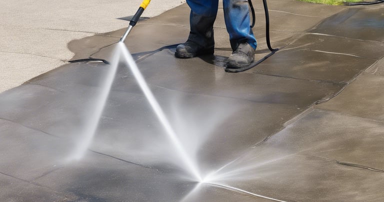 Pressure wash cleaning example