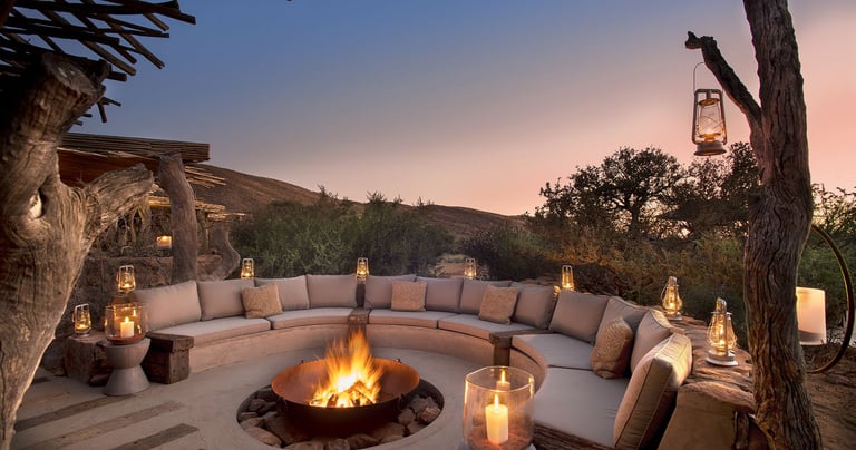 Fire pit area landscaping Marbella