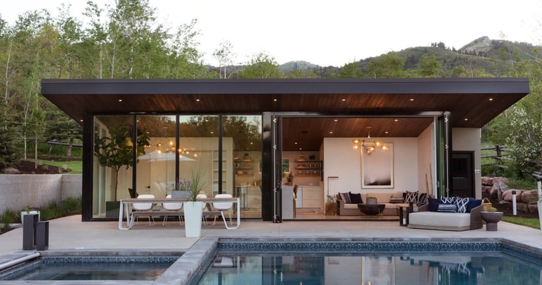 Pool house landscaping Marbella