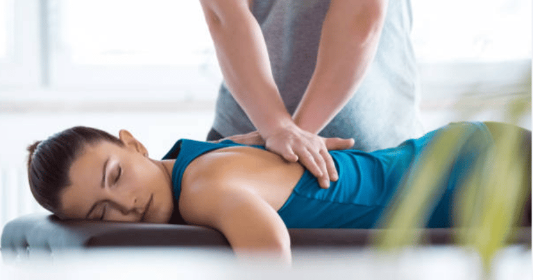 a woman during osteopathy session