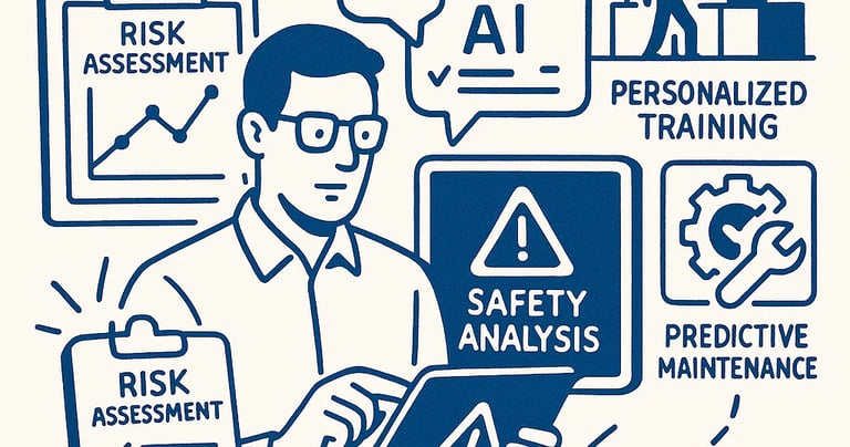 a man in a white shirt is holding a clipboard with a safety sign that