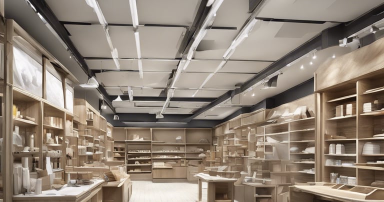 a store undergoing renovation with a lot of shelves and counter tops