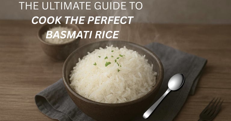 Perfectly cooked steaming basmati rice