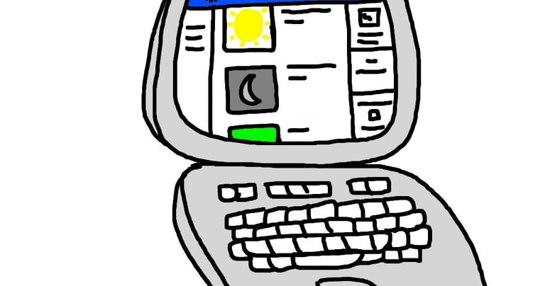 cartoon computer internet drawing technology online learning