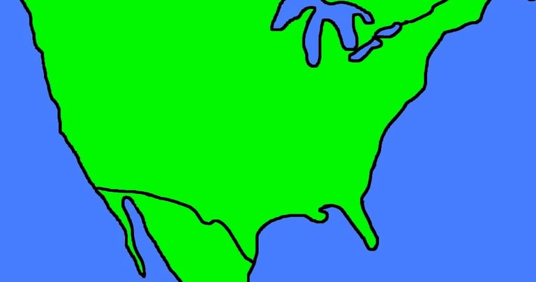 cartoon north america united states map