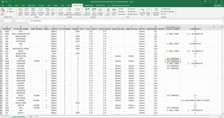 Frame Information report from CPS in MS Excel