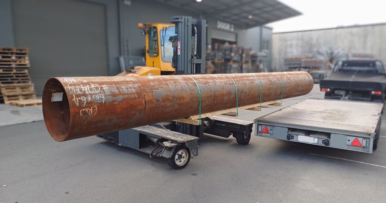loading the Materials to build a custom bbq smoker onto a trailer