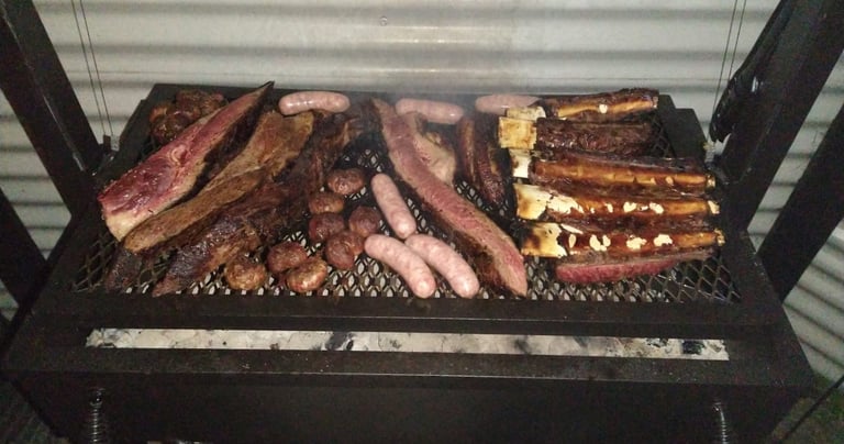 Custom Argentinean grill handmade in New Zealand with heavy-duty steel