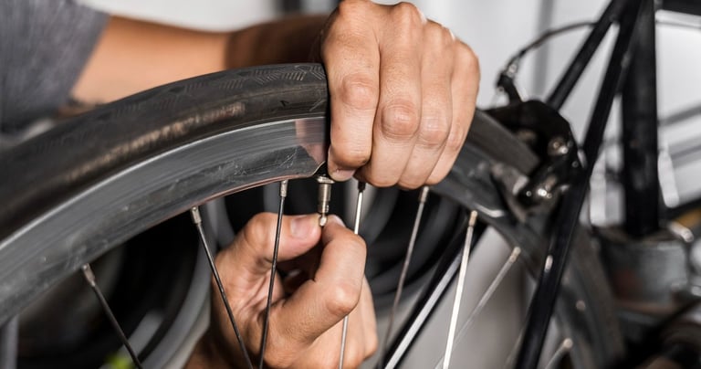 Photo d'une réparation vélo