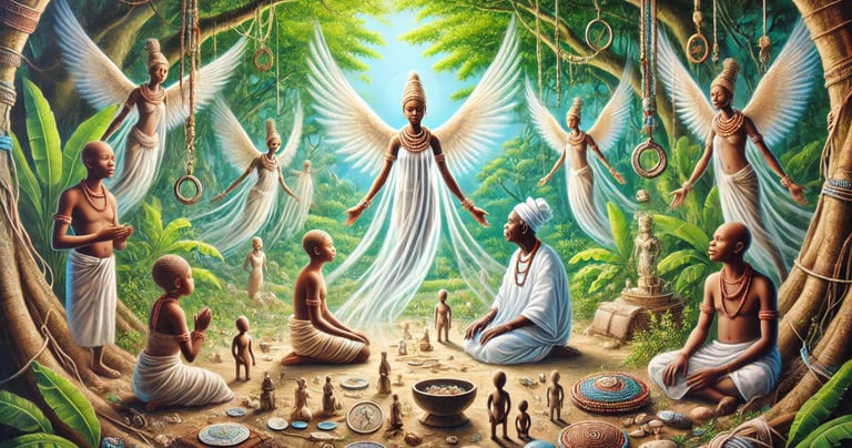 Spirits and Deities of the Nigerian Mythological Universe convene and converse in enchanted forests 