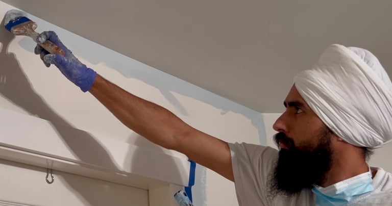 Trim and wall painting in White Rock . Sharp lines