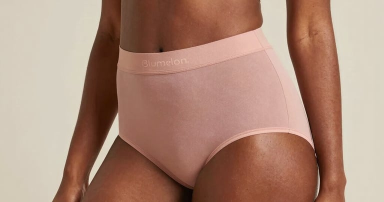 Close-up of mid-absorbency menstrual underwear fabric showing fine stitching and soft texture.