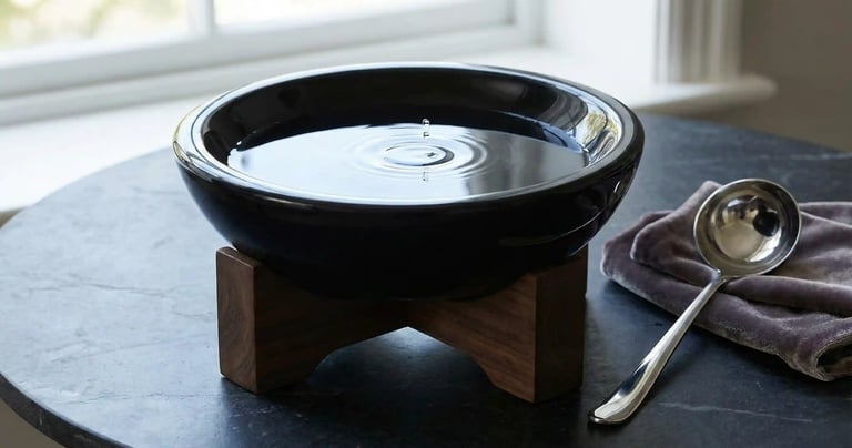 a bowl of water used for scrying