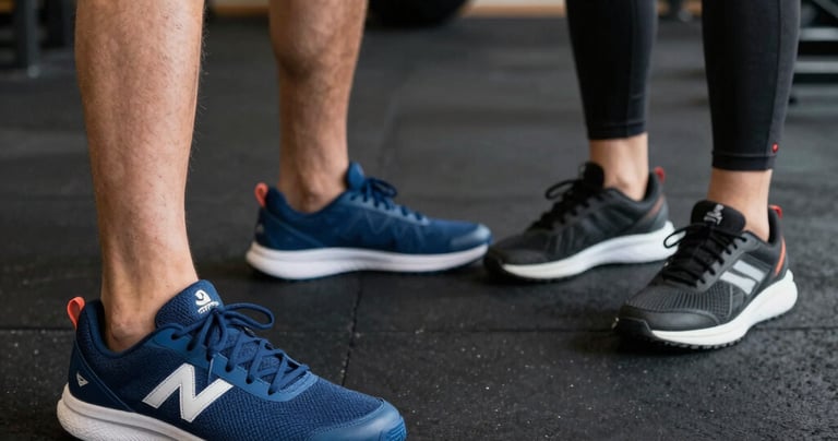 Set of fitness accessories including shaker bottle, straps, and performance socks on gym floor