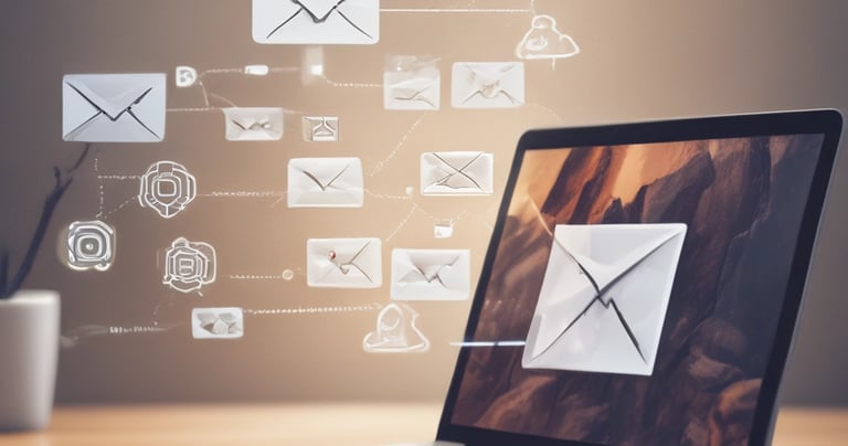 diagram showing a series of emails as a customer journey