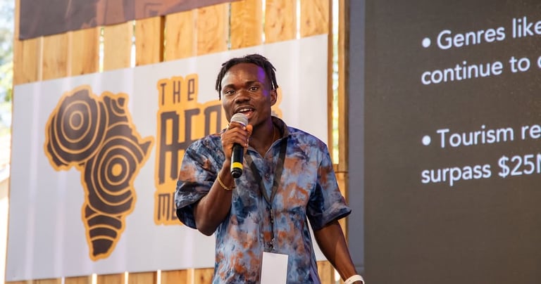 Kofi Dotse speaking at the Africa Media Festival in Nairobi