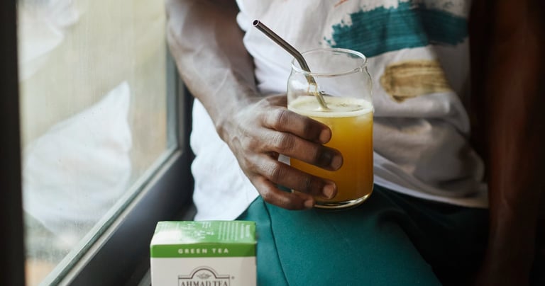 Kofi Dotse in a photograph for Ahmad Tea
