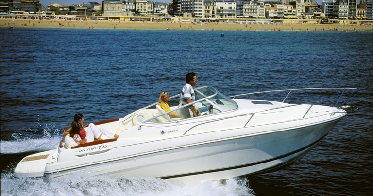 Private luxury speedboat cruising on the Douro River in Porto