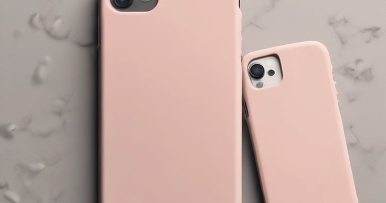 A smartphone displaying an application interface with various diagnostic tools is placed on a surface scattered with dark cylindrical objects resembling large batteries or tools. Beside the phone is a small black device with a label that includes text and a phone number.