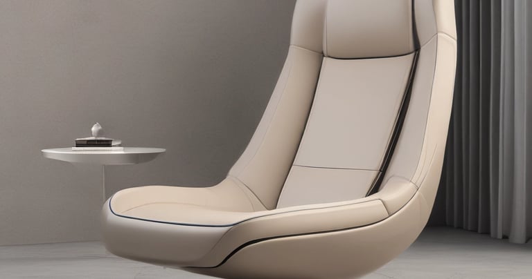 A stylish leather couch in a modern living room.