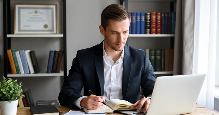 business man with laptop