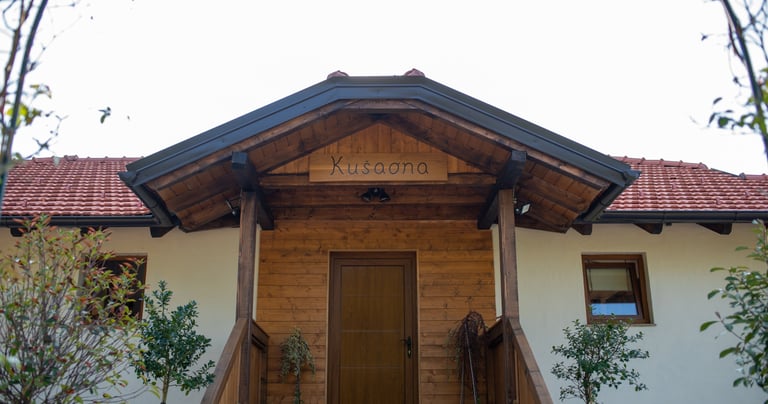 a wooden door with a wooden door and a wooden door