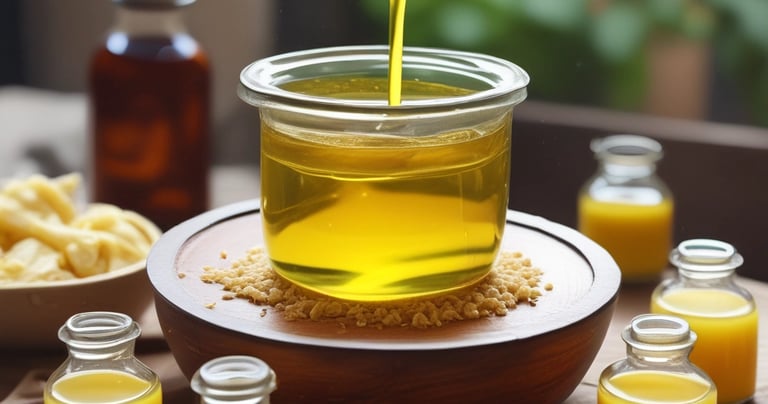 A collection of natural food products displayed on a wooden table.