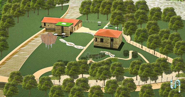 Visuel de projection d'un projet extérieur pour un site naturel bordelais Cistude Nature