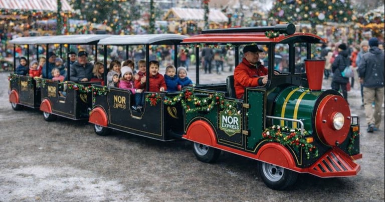 Holiday trackless train ride