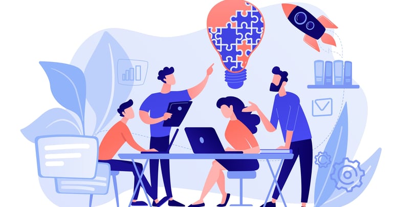 people working on a project idea to boost company success