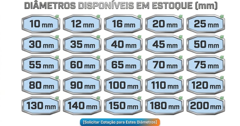 Tarugo de Celeron várias medidas