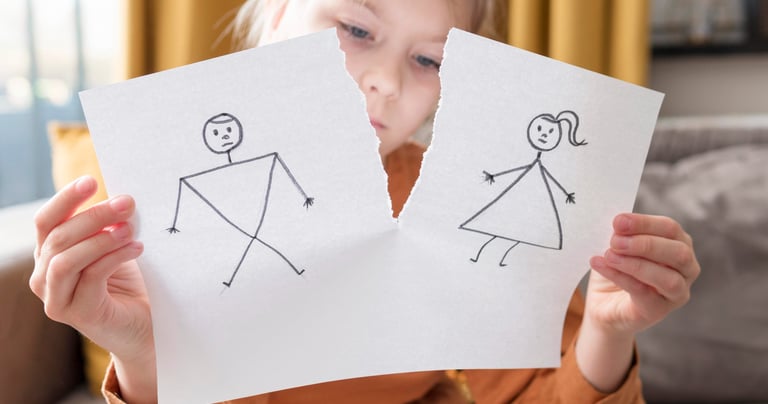 a child's drawing of a boy and girl