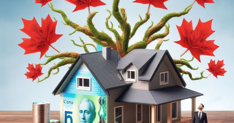 a man standing in front of a house with money. Mortgage renewals and refinancing