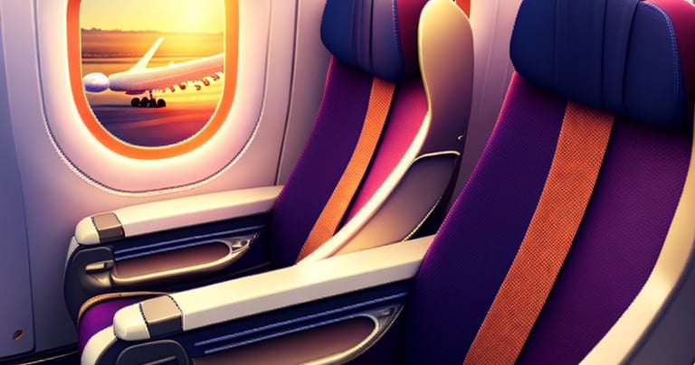 a row of seats in a plane with a view of a plane Travel Insurance Quote TWC Financial