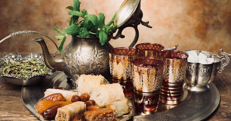 Thé et gâteaux marocains