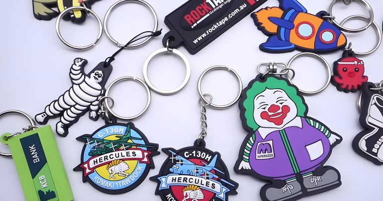a bunch of keychains with some keychains