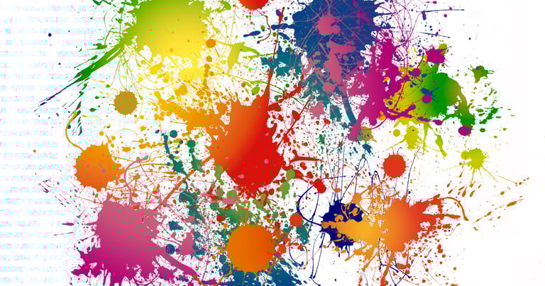 a colorful paint splattered background with a colorful paint splatter