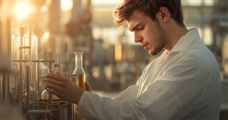 chemist working with SN oils