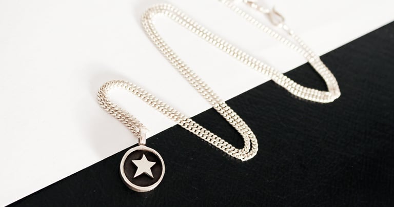 Silver necklace handmade by Frankie Ruins