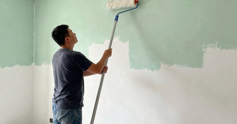 gray concrete wall inside building