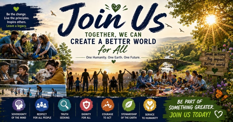 Community volunteers planting trees and cleaning beaches to create a better world together.
