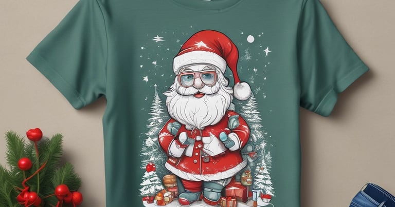 Cozy Christmas hats and scarves arranged on a rustic wooden table